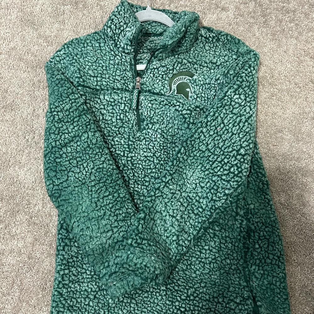 Michigan State Green Sherpa Pullover